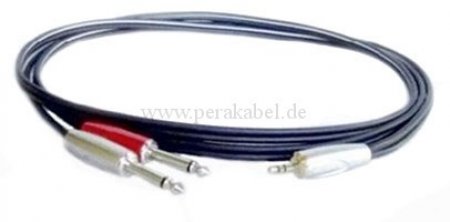 Miniklinkenstecker 3,5mm stereo S auf 2x Klinkenstecker 6,3mm mono S (8x4/2x 0,22qmm)