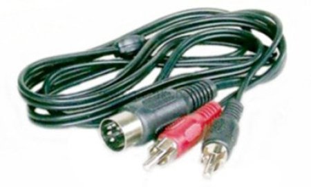 DIN-Stecker 5polig 3+5 bel. auf 2 x RCA-Stecker (standard) 1,2m