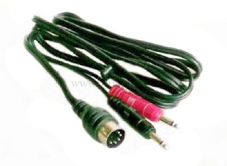 DIN-Stecker auf 2 Miniklinkenstecker 3,5mm mono (standard)  1,2m
