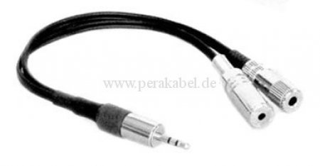 Miniklinkenstecker 2,5mm auf 1xMinikl.buchse 2,5mm und 1xMinikl.buchse 3,5mm (stereo) Splitt  0,2m