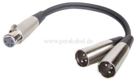 XLR-Buchse 4 polig auf 2 XLR-Stecker 3 polig 0,2m