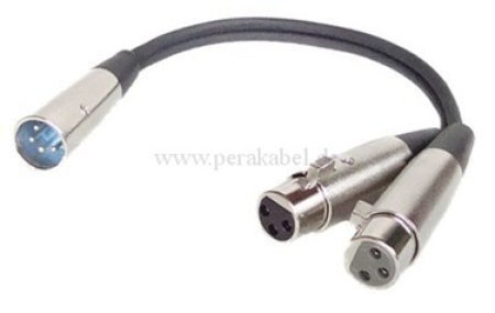 XLR-Stecker 4 polig auf 2 XLR-Buchsen 3 polig 0,2m