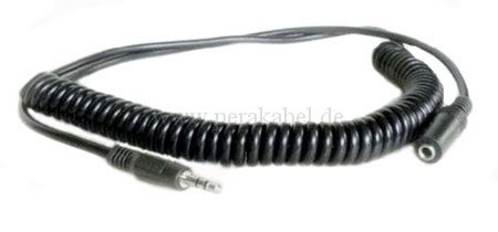 AudioVerlängerung (Spiralkabel) Klinkenstecker/Buchse 3,5mm STEREO  3m