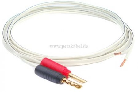 2 Bananenhohlstecker auf 2 abisolierte Innenleiter-HiFi Lautsprecherkabel