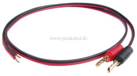 2 Bananenhohlstecker auf 2 abisolierte Innenleiter-HiFi Lautsprecherkabel 6x3