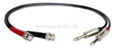 BNC-Stecker auf  Klinkenstecker 6,3mm mono ( Kabel 75 Ohm )