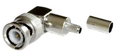 BNC-Stecker 90° 50 Ohm auf Klinkenstecker 3,5mm mono ( Koaxialkabel )