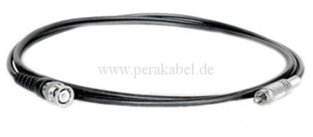 BNC-Stecker metall auf RCA-Stecker metall ( Kabel 50 Ohm )