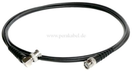 BNC-Stecker 90° 50 Ohm auf BNC-Stecker 50 Ohm ( Koaxialkabel )