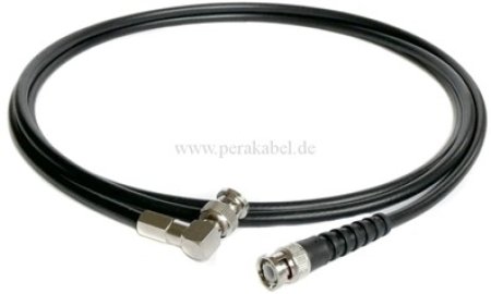 BNC-Stecker 90° 75 Ohm auf BNC-Stecker 75 Ohm ( Koaxialkabel )