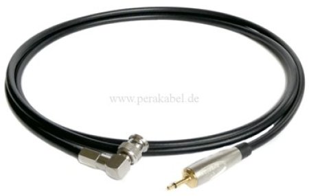 BNC-Stecker 90° 75 Ohm auf Klinkenstecker 3,5mm mono ( Koaxialkabel )