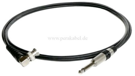 BNC-Stecker 90° 50 Ohm auf Klinkenstecker 6,3mm mono ( Koaxialkabel )