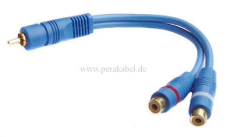 RCA-Stecker auf 2x RCA-Buchsen (standard) blau