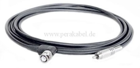 BNC-Stecker gewinkelt auf RCA-Stecker ( Koaxialkabel 75 Ohm )