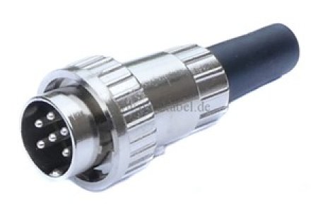 DIN-Kabel Stecker 6polig Renkverschluß ( Innenleiter 4x 0,14qmm )