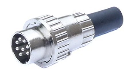 DIN-Stecker 8 polig auf DIN-Stecker 8 polig 270° Renkverschluß ( Schirm an Pin 2 )