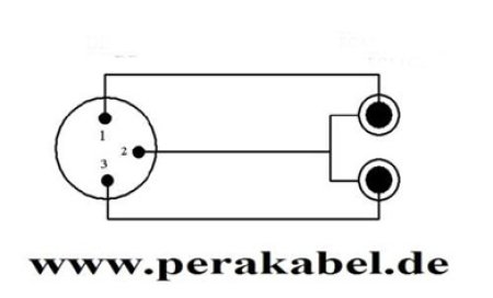 DIN-Stecker 3 polig auf 2x Klinkenstecker 6,3mm mono D ( 8x4/2x 0,22qmm)