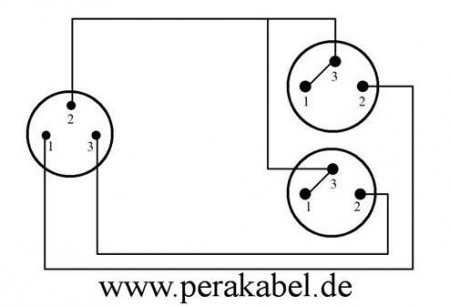 DIN-Stecker 3 polig auf 2x XLR-Stecker ( 8x4/2x 0,22qmm)
