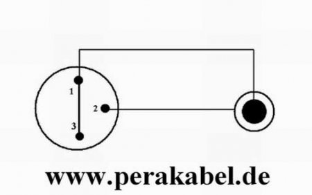 DIN-Stecker 3pol ( NYS 321G )-Pin 1+3 bel. auf Miniklinkenbuchse 3,5mm mono verg.