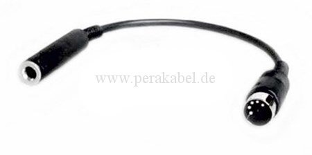 DIN-Stecker 5pol auf Klinkenbuchse 6,3mm mono ( DIN-Stecker Pin 3+5 belegt )