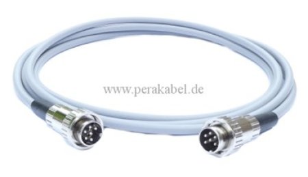 DIN-Stecker 6 polig auf DIN-Stecker 6 polig - Renkverschluß ( Kabel 6x 0,25 qmm )
