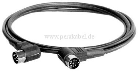 DIN-Kabel - Stecker 8 polig 262° Gewinkelt (Schirm an Gehäuse)