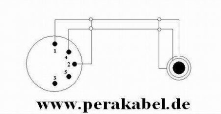 DIN-Stecker (1+4 bel.) auf  Miniklinkenstecker 3,5mm stereo