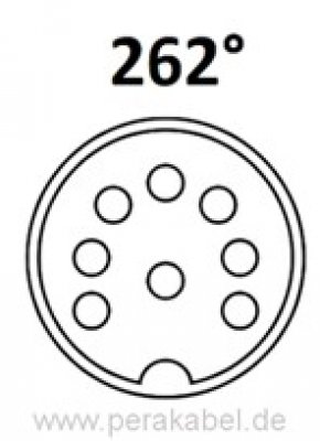 DIN-Stecker auf DIN-Buchse - 8 polig 262° ( alle Pins belegt )