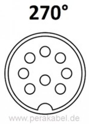 DIN-Stecker 8 polig auf DIN-Stecker 8 polig-Deltron ( alle Pins belegt, 270° )
