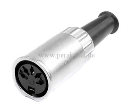 DIN-Kabel Stecker / Buchse 5polig 180° Renkverschluß ( Innenleiter 5x 0,14qmm )