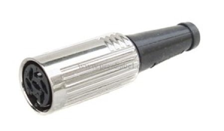 DIN-Stecker 6 polig auf DIN-Buchse 6 polig Deltron (Schirm an Gehäuse)