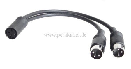 DIN-BUCHSE 3 polig auf 2 x DIN-STECKER 3 polig