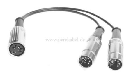 DIN-BUCHSE auf 2 DIN-STECKER (  metall )