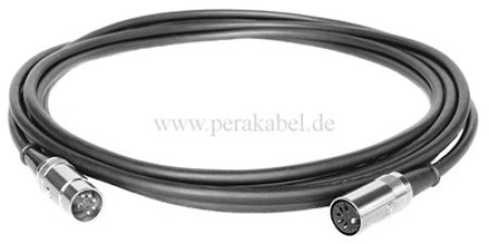 DIN-Kabel Verlängerung ( Innenleiter 4x 0,14qmm ) Stecker/Buchse 5polig metall