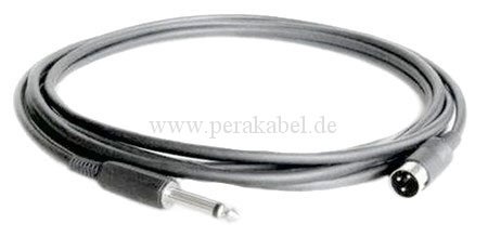 DIN-Stecker 3pol auf Klinkenstecker 6,3mm mono (Tip an 1;Masse an 2)