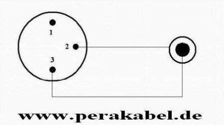 DIN-Stecker 3pol ( NYS 321G )-Pin 3 bel. auf Miniklinkenbuchse 3,5mm mono verg.