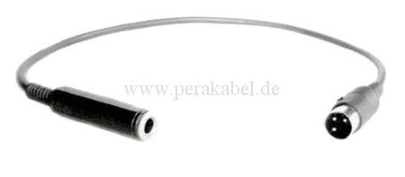 DIN-Stecker 3pol auf Klinkenbuchse 6,3mm mono ( DIN-Stecker Pin 1+3 gebrÃ¼ckt )