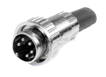 DIN-Kabel Stecker 5polig 240° Renkverschluß ( Innenleiter 4x 0,25qmm )