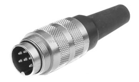 DIN-Stecker 6polig Schraubverschluss auf DIN-Buchse 6polig Schraubverschluss