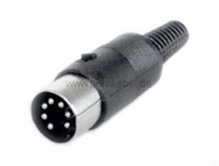 DIN-Kabel - Stecker 7 polig  (Schirm an Gehäuse)