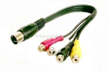 DIN-Stecker 5pol auf  4 x RCA-Buchse (standard)  0,2m