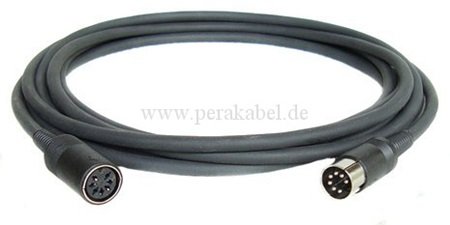 DIN-Stecker 7 polig auf DIN-Buchse 7 polig (Schirm an Pin 2)