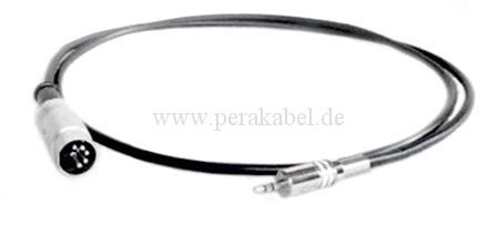 DIN-Stecker 5polig (3+5 bel.) auf  Miniklinkenstecker 2,5mm stereo ME