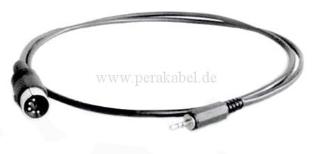 DIN-Stecker 5pol (1+4 bel.) auf  Miniklinkenstecker 2,5mm stereo Pl