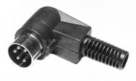 DIN-Kabel Verlängerung ( Innenleiter 4x 0,14qmm ) Stecker gew./Buchse 5polig 240°