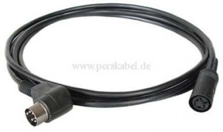 DIN-Kabel Verlängerung ( Innenleiter 4x 0,14qmm ) Stecker gew./Buchse 5polig 240°
