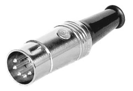 DIN-Kabel Stecker 5polig 180° Renkverschluß / DIN-Stecker 5polig 180° ( Innenleiter 4x 0,25qmm )