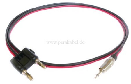 HiFi Lautsprecherkabel (2x0,75qmm) - Doppel-Bananenstecker (Schaltbrücke) auf Klinkenstecker 3,5mm mono