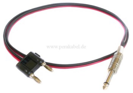 HiFi Lautsprecherkabel (2x0,75qmm) - Doppel-Bananenstecker (Schaltbrücke) auf Klinkenstecker 6,3mm mono