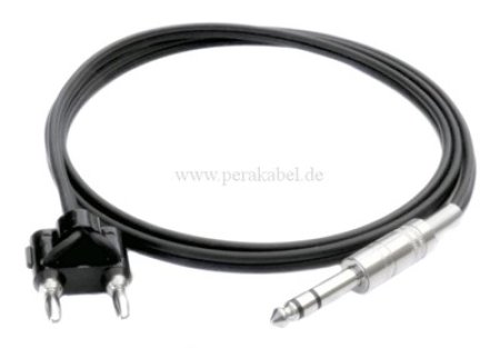 Doppel-Bananenstecker 4mm auf Klinkenstecker 6,3mm stereo Doppel-Bananenstecker 4mm auf Klinkenstecker 6,3mm stereo